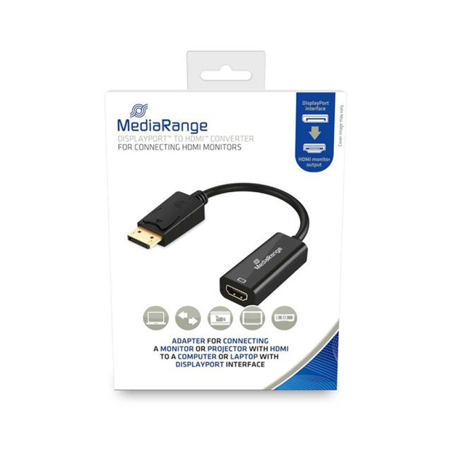 MediaRange Καλώδιο Converter DisplayPort to HDMI Gold-Plated (MRCS175)