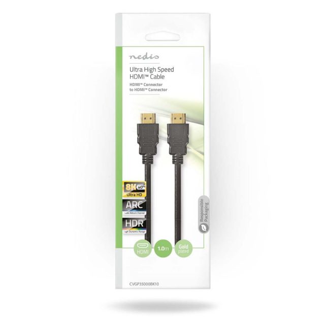 Nedis Ultra High Speed HDMI™ Cable 1.00 m Black (CVGP35000BK10) (NEDCVGP35000BK10)