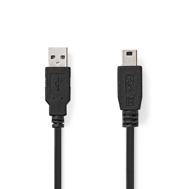 Nedis USB Cable 2.0 USB-A Male to USB Mini-B 5 pin Male 1.00 m Black (CCGL60300BK10) (NEDCCGL60300BK10)