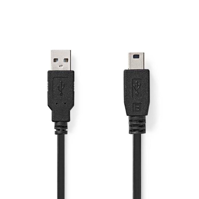 Nedis Καλώδιο USB-A Male to USB Mini-B 5 pin Male 2.00m Black (CCGL60300BK20) (NEDCCGL60300BK20)