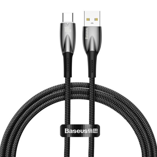 Baseus USB Cable For USB-C Glimmer Series, 100w, 1m Black (CADH000401) (BASCADH000401)