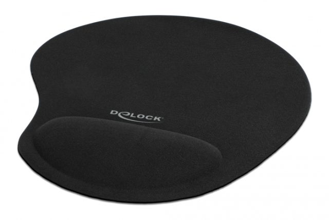 DELOCK mousepad 12040 με gel στήριγμα καρπού, 230 x 202mm, μαύρο