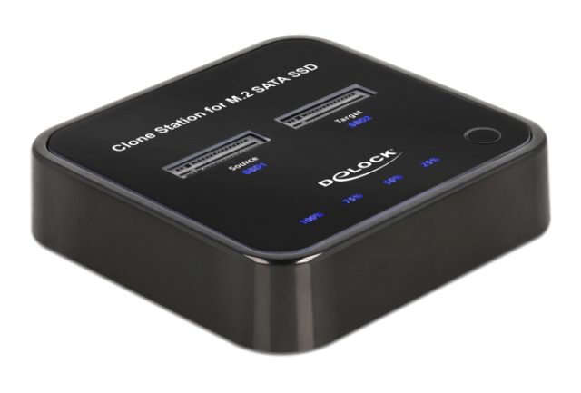 DELOCK docking station 64178, clone function, 2x M.2 SATA, 6Gbps, μαύρο