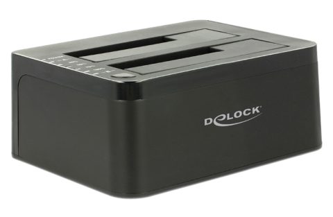 DELOCK docking station 62661, clone function, 2x HDD/SSD, 6Gb/s, μαύρο