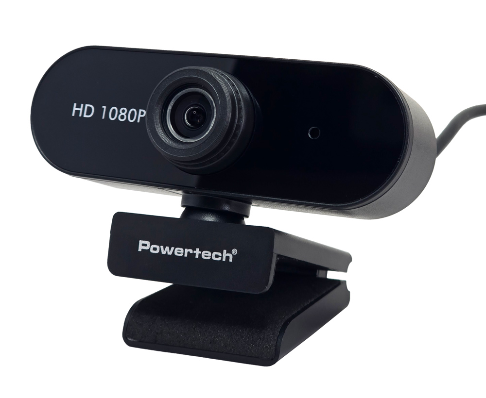 POWERTECH web camera PT-1382, 2MP, 1080p FHD, ρυθμιζόμενη εστίαση, 1.5m, μαύρη