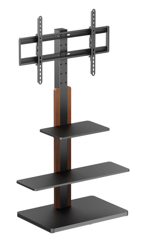 BRATECK βάση τηλεόρασης δαπέδου FS52-46T-02, 32-75", έως 40kg, με ράφια