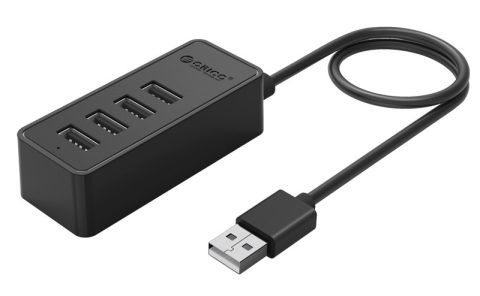 ORICO USB hub W5P-U2, 4x θυρών, USB 2.0, 480Mbps, USB σύνδεση, 1m καλώδιο, μαύρο