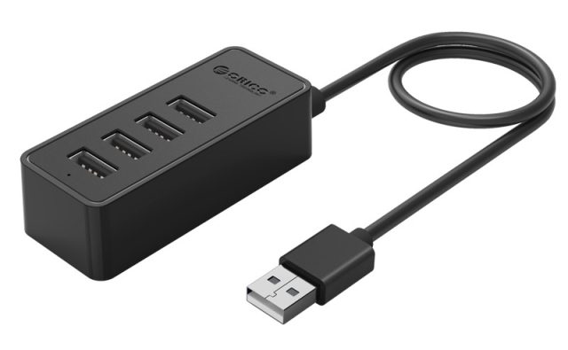 ORICO USB hub W5P-U2, 4x θυρών, USB 2.0, 480Mbps, USB σύνδεση, 1m καλώδιο, μαύρο
