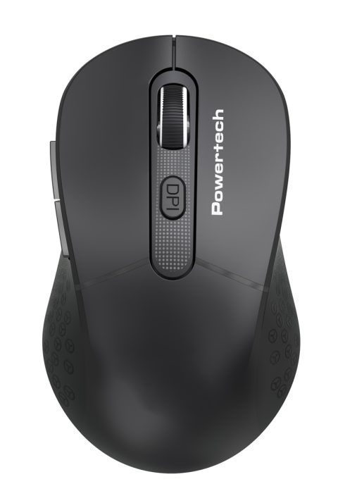 POWERTECH ασύρματο ποντίκι PT-1466, USB δέκτης, έως 1600DPI, μαύρο