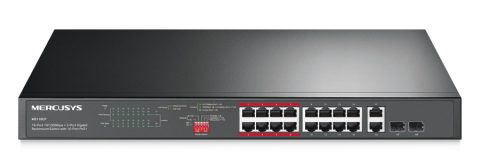 MERCUSYS rackmount switch MS118CP, 16x 10/100Mbps PoE+ & 2x Gigabit θύρες, UN/1.0