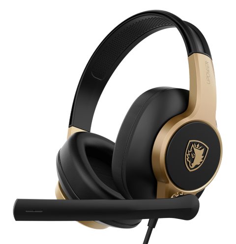 SADES gaming headset UPOWER, 3.5mm σύνδεση, 40mm, μαύρο/χρυσό