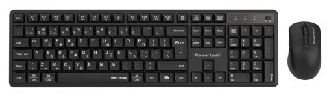 POWERTECH set ασύρματο ποντίκι & πληκτρολόγιο PT-1540, 2.4GHz & Bluetooth, αθόρυβο, μαύρο