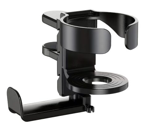 POWERTECH βάση ακουστικών & ποτηροθήκη γραφείου PT-1579, περιστρεφόμενη, μαύρη