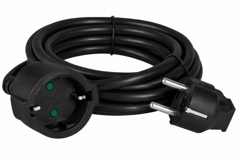 POWERTECH μπαλαντέζα ρεύματος PT-1562, 1x schuko, 16A, 5m, μαύρη