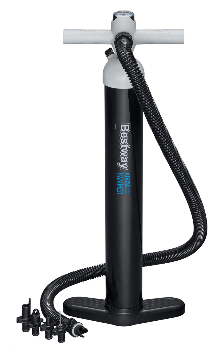 BESTWAY τρόμπα χειρός 62227 με μανόμετρο, 1.8/3.45lt, 7/23PSI, μαύρη