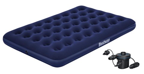 BESTWAY φουσκωτό στρώμα 67287 με ηλεκτρική τρόμπα, διπλό, 191x137x22cm, μπλε