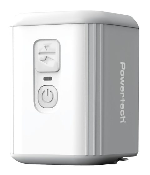 POWERTECH μίνι τρόμπα PT-1553 με φακό, 5W, επαναφορτιζόμενη, λευκή