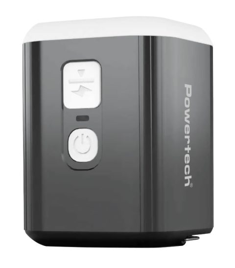 POWERTECH μίνι τρόμπα PT-1554 με φακό, 5W, επαναφορτιζόμενη, μαύρη