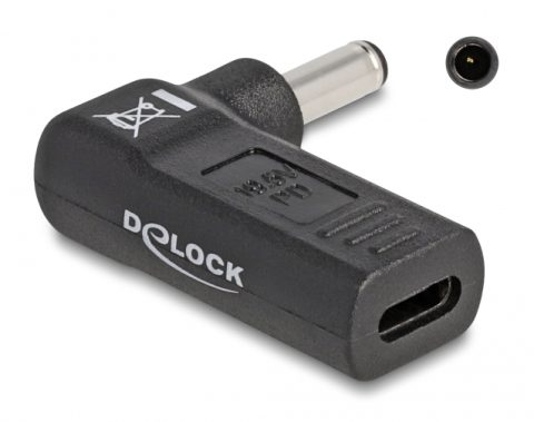 DELOCK αντάπτορας τροφοδοσίας laptop 60007, USB-C σε Dell 4.5x3mm, μαύρος