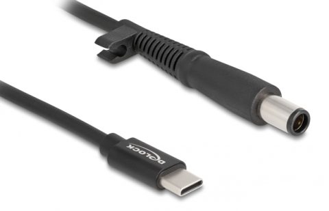 DELOCK καλώδιο τροφοδοσίας laptop 87972, USB-C σε HP 7.4x5.0mm, 1.5m, μαύρο