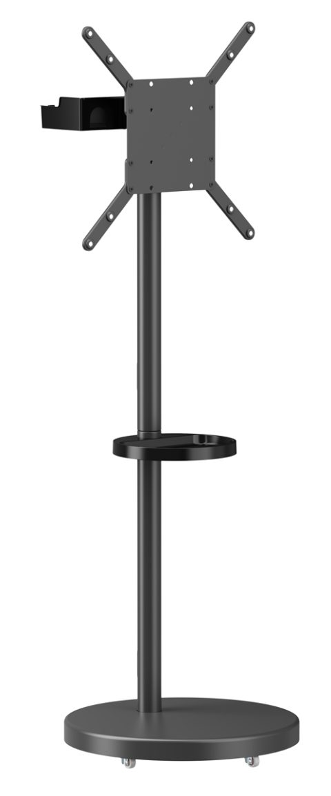 BRATECK βάση τηλεόρασης δαπέδου FS38-44TWE, 32-65", έως 50kg, με 2x ράφια, ροδάκια, μαύρη