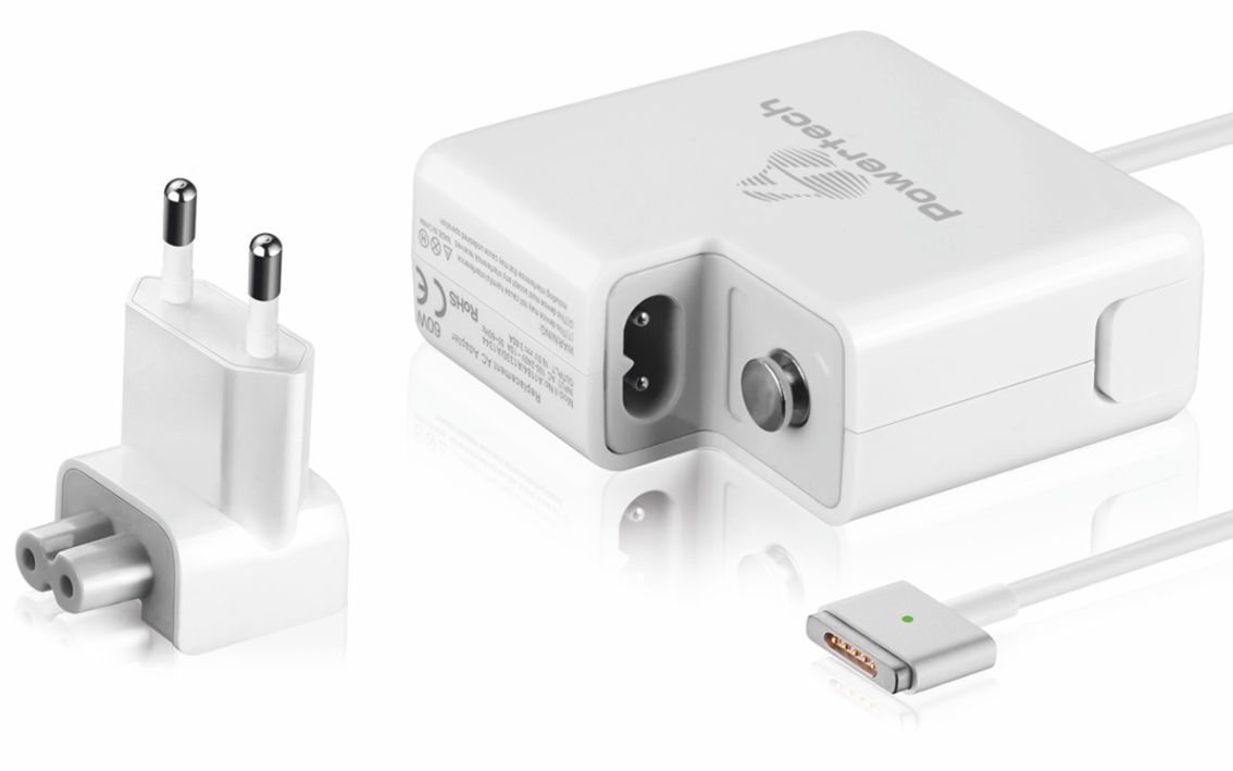 POWERTECH φορτιστής laptop PT-289 για Apple, 60W, 16.5V/3.65A, λευκός