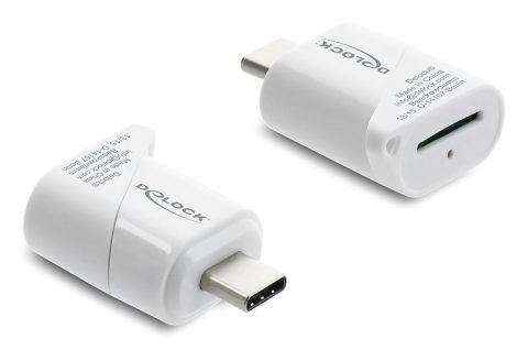 DELOCK card reader 91427 για micro SD, USB-C σύνδεση, 5Gbps, λευκό