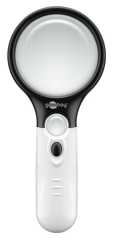 GOOBAY μεγεθυντικός φακός χειρός 41255 με φωτισμό LED, 1.75x & 12.25x