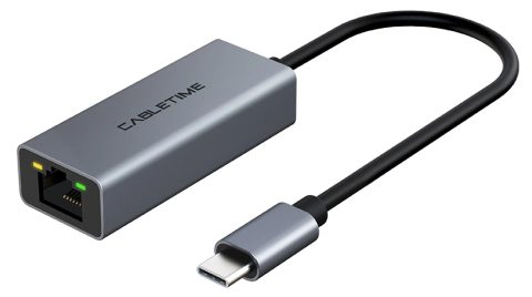 CABLETIME αντάπτορας δικτύου CT-CML100-AG, USB-C, 100Mbps Ethernet, γκρι